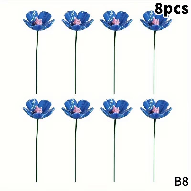 Latest 6/8/10pcs Handcrafted Ceramic Forget Never Fades Ceramic Flowers Home Ornament Indoor And Outdoor Home Decor