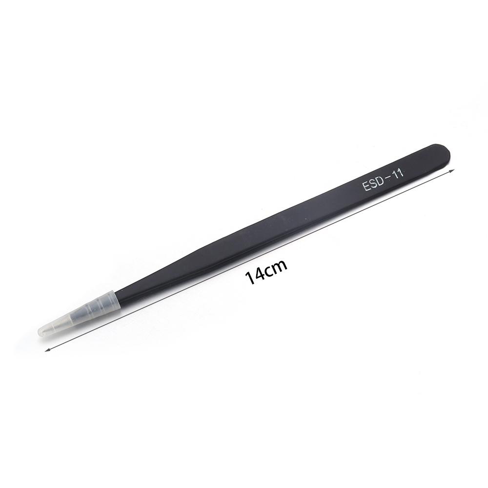 1 Pc Stainless Steel Black Tweezers Multi-size Curved Tips Tweezer for Jewelry Making Manicure Beading Pick-Up Tools Supplies