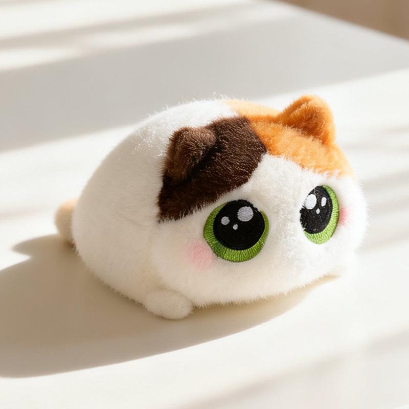 Chubby Black Cat Stuffed Plushie Squeezable Soft Cat Toy 1PC Perfect for Cat Lovers Collectible Gift Home Decoration