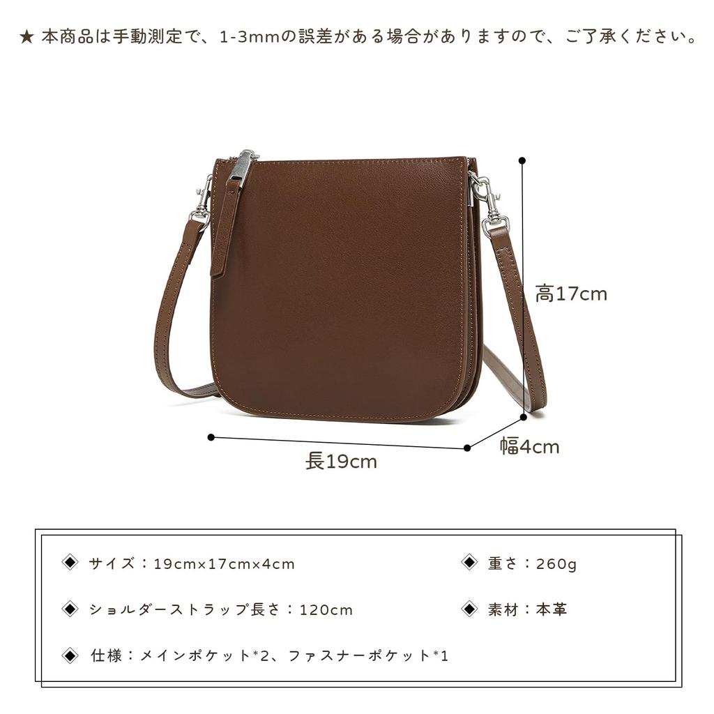 MFFOR Smartphone Pouch, Mini Shoulder Bag, Genuine Leather, Women's, 3-Layer Construction, Lightweight, Small, Slim, Compact, Casual, Simple,