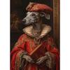 Interesting Gorgeous Dog Holding Book Reading Poster Aclassical Pet Artwork Prints Canvas Painting Wall Pictures Classroom Decor