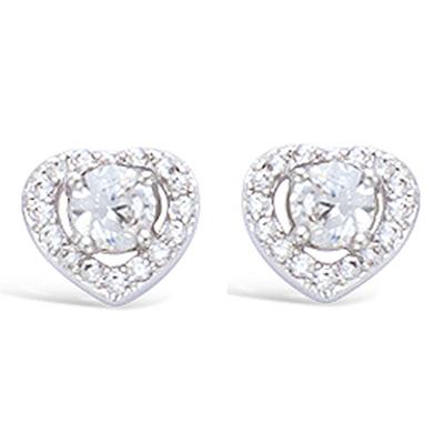 [N6875] - Silver Earrings 'Love' Silver White (rhodium-plated) - 9 Mm
