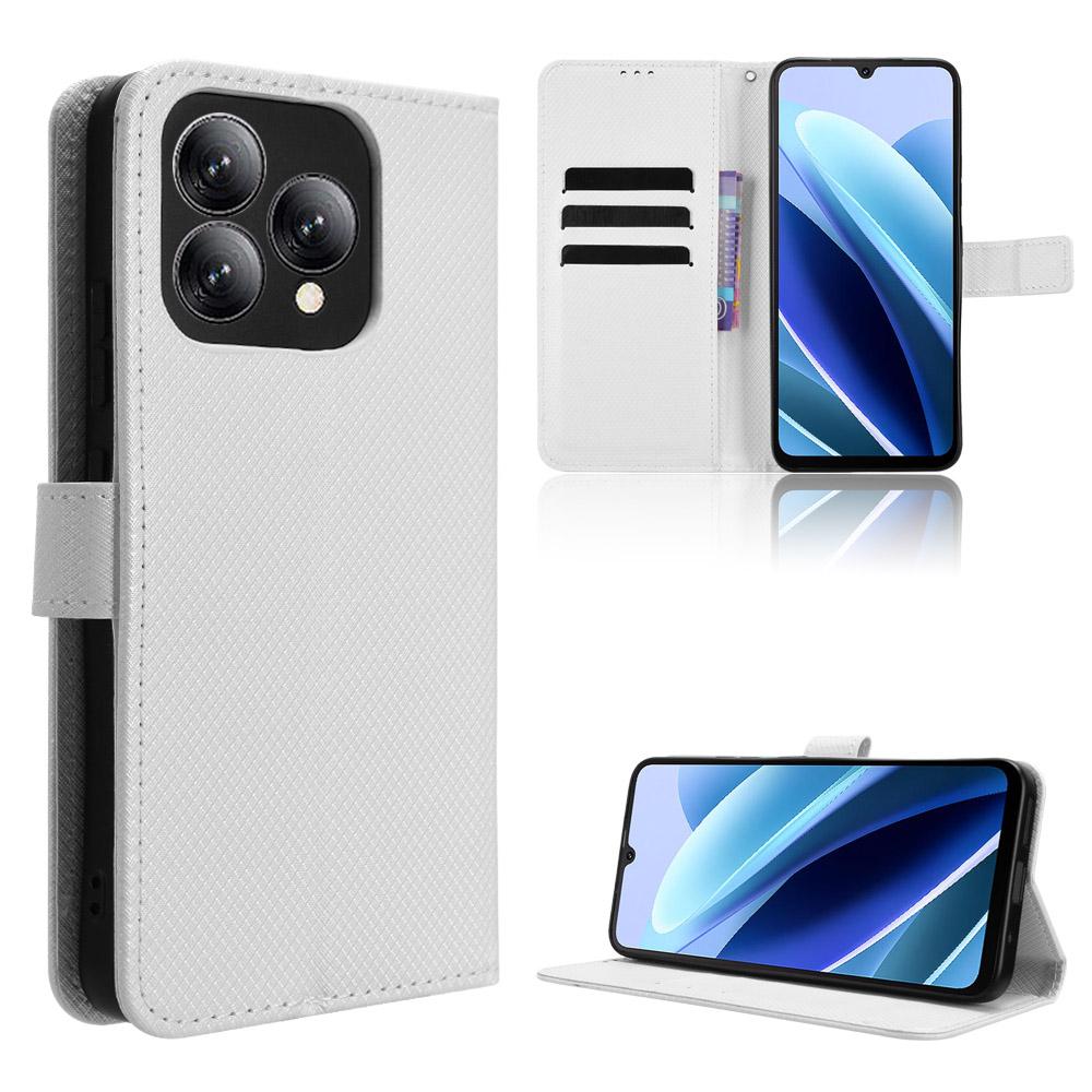 For Cubot A40 Leather Wallet Case with Strap Diamond Texture Phone Cover