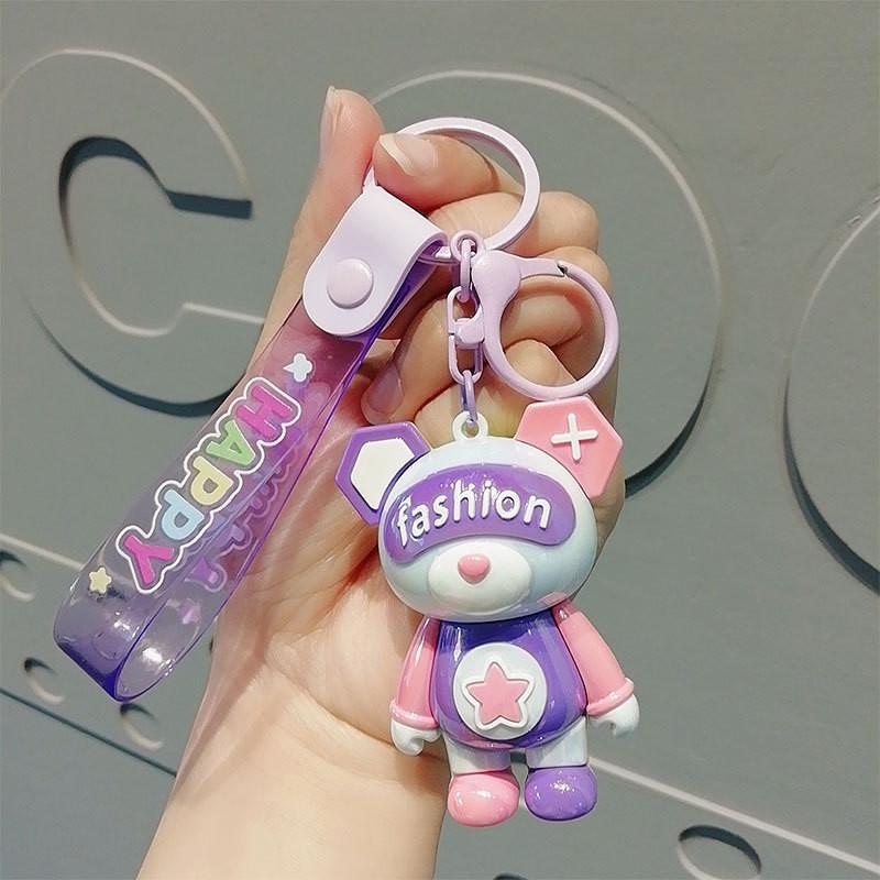 Adorable Electroplated Pvc Cartoon Eyed Dog Keychain Perfect For Gifts