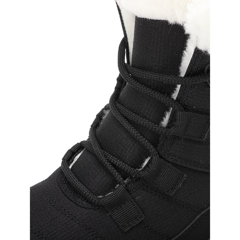Women Winter Snow Boots Plush Lace Up Mid Calf Boots Thick Sole Warm Cotton Shoes Outdoor Hiking Sneakers Non Slip