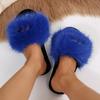 Fashion Women Summer Casual Fluffy Slippers with Fur Flat Non-Slip Slippers Furry Large Size Shoes Fur Slides Women Zapatos De Mujer