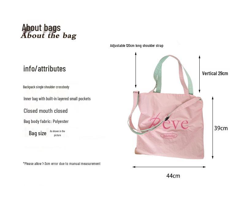 2026 Summer Cream Canvas Bag: Large Capacity Korean-Style Tote with Embroidery for Women