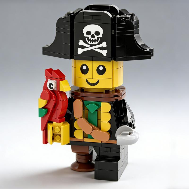 Creative Designer Pirate Mini Doll Piratebaby Figure MOC Tribute Brickhead Pirate Model Building Toy Blocks Idea Party Gifts
