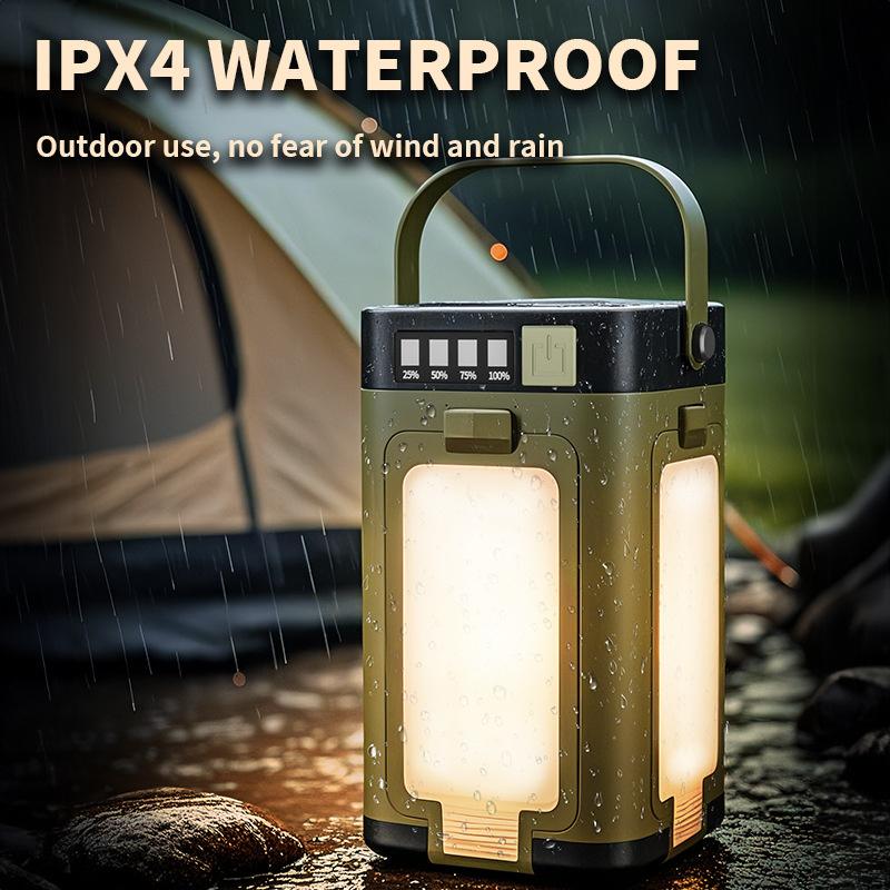 LED Digital Display Camping Light Foldable Hangable Indoor/Outdoor Emergency Light Solar-Powered/Rechargeable Household Light