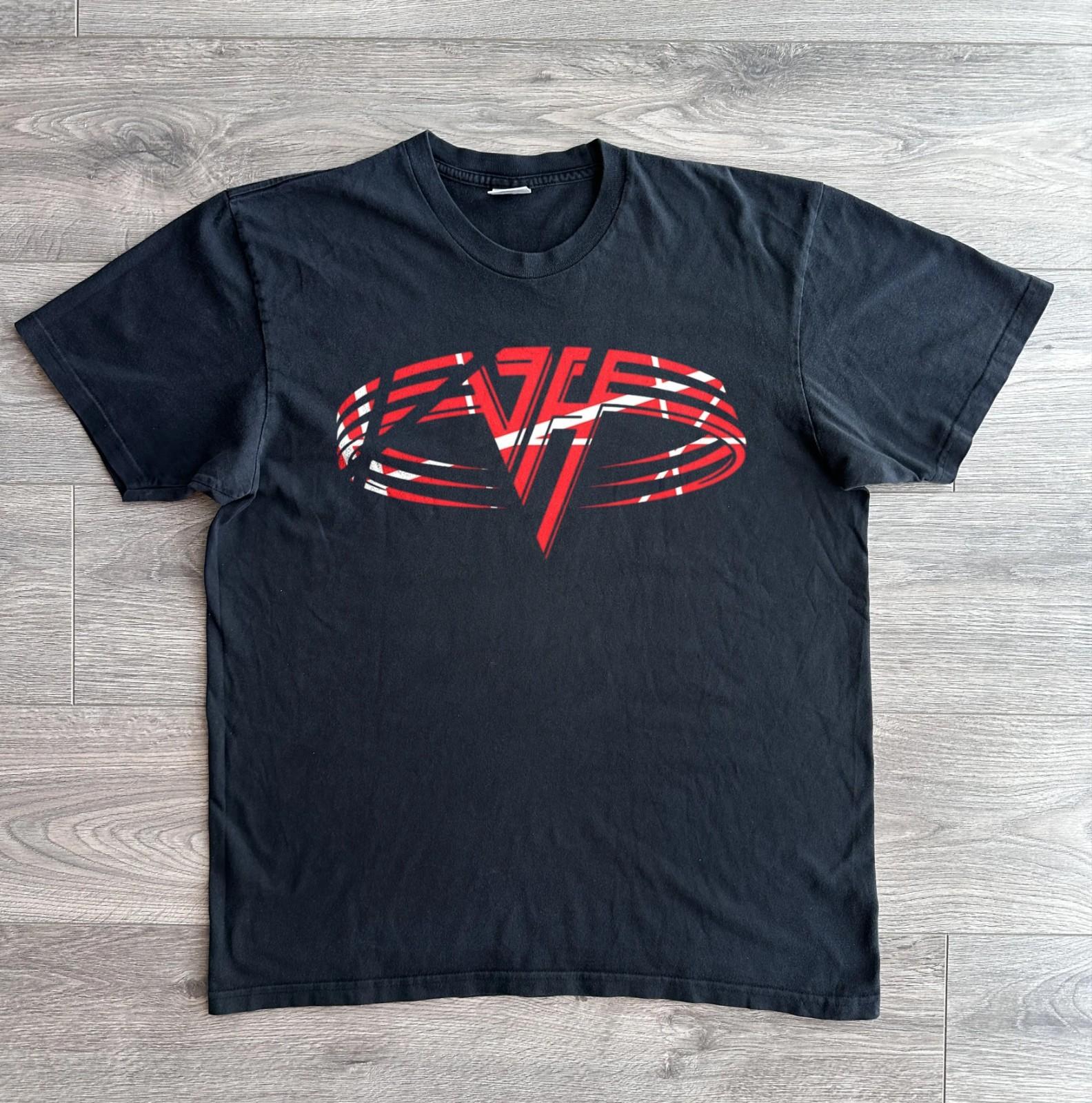 Van Halen Logo Heavy Cotton Black Unisex T-shirt Size S-5XL S