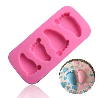 Silikonová forma na dětské nožičky s 3D motivem, čokoládový fondán, pečící pasta, forma na pečení, pudink, zdobení dortů, pečící nástroj