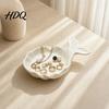Cute Jewelry Display Tray 3D Printed Fish Shape Tray Girlish Decorative Trinket Dish Desktop Elegant Keeper Organizer for Dresser Entryway