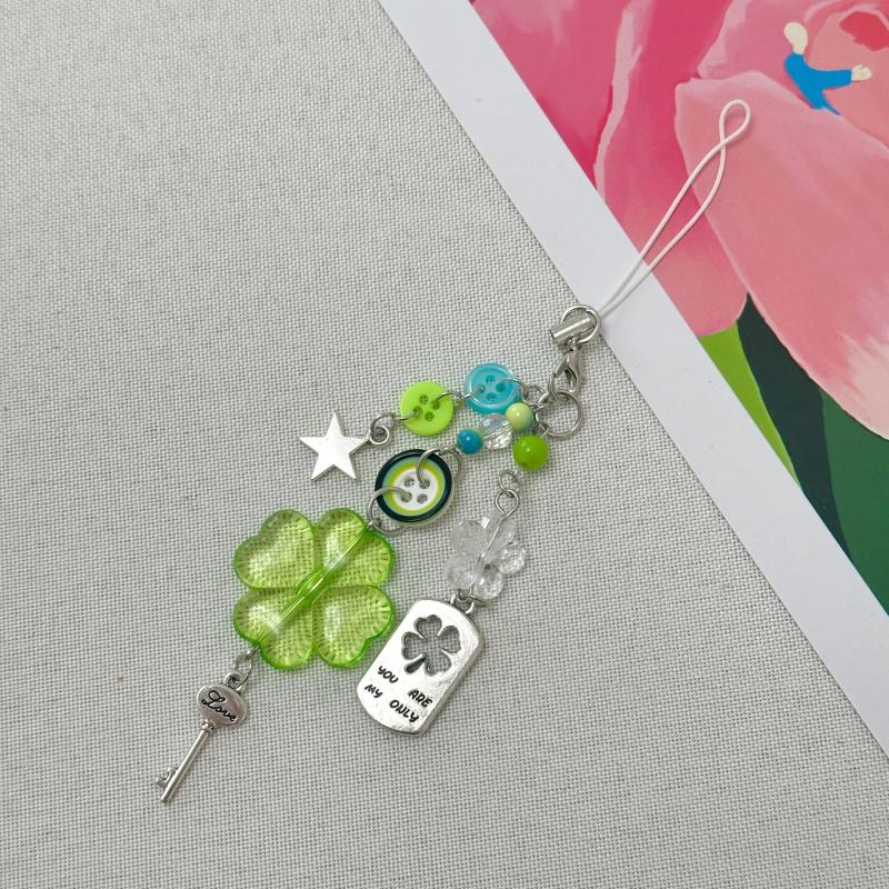 

1 Штука Зірка Барвиста Підвіска-Кнопка Аніме Зелена Чотирилиста Конюшина Косплей Брелок Ланцюжок для Телефону Брелок Ювелірна Прикраса Реквізит
