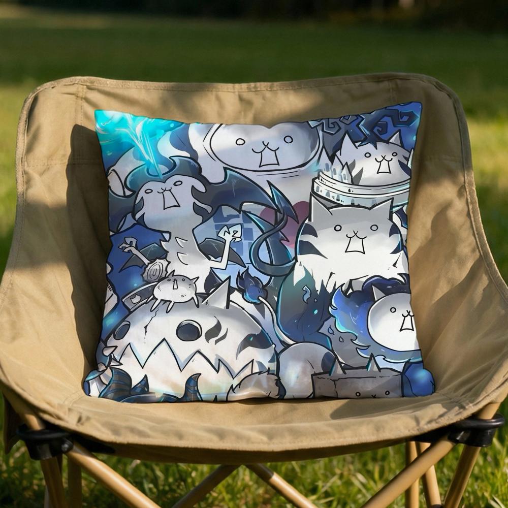 The BBattle Cats Cushion Cover Soft Reversible  Durable Pillow Cover  MultiScene Use for Home  Car Daily Comfort