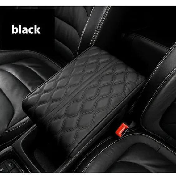 PU Leather Car Armrest Pad Cover Universal Center Console Wave Embroider Auto Seat Box Protection Cushion Hand Supports