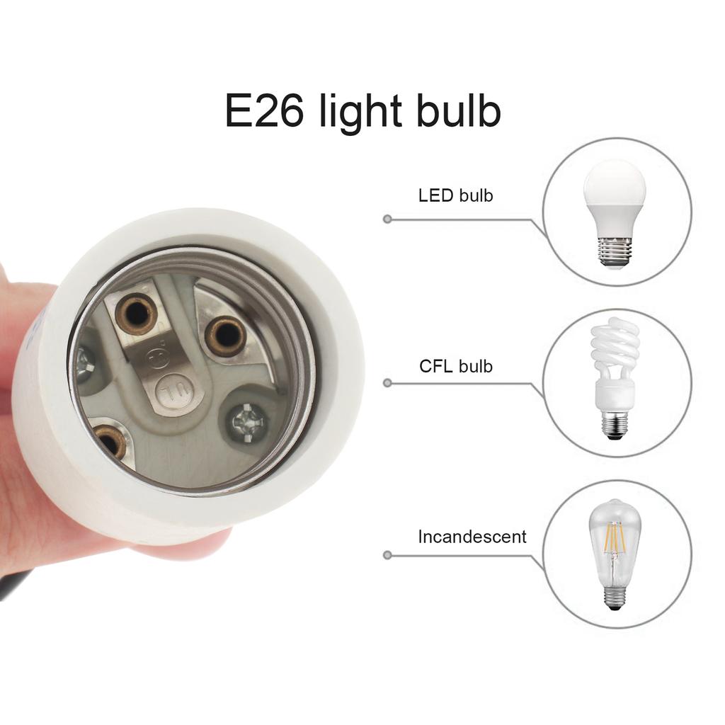 5pcs E26 Ceramic Light Socket High Temperature Resistance Porcelain Lamp Holder for Incandescent Lamp / Led Light Bulbs with Connecting Wire
