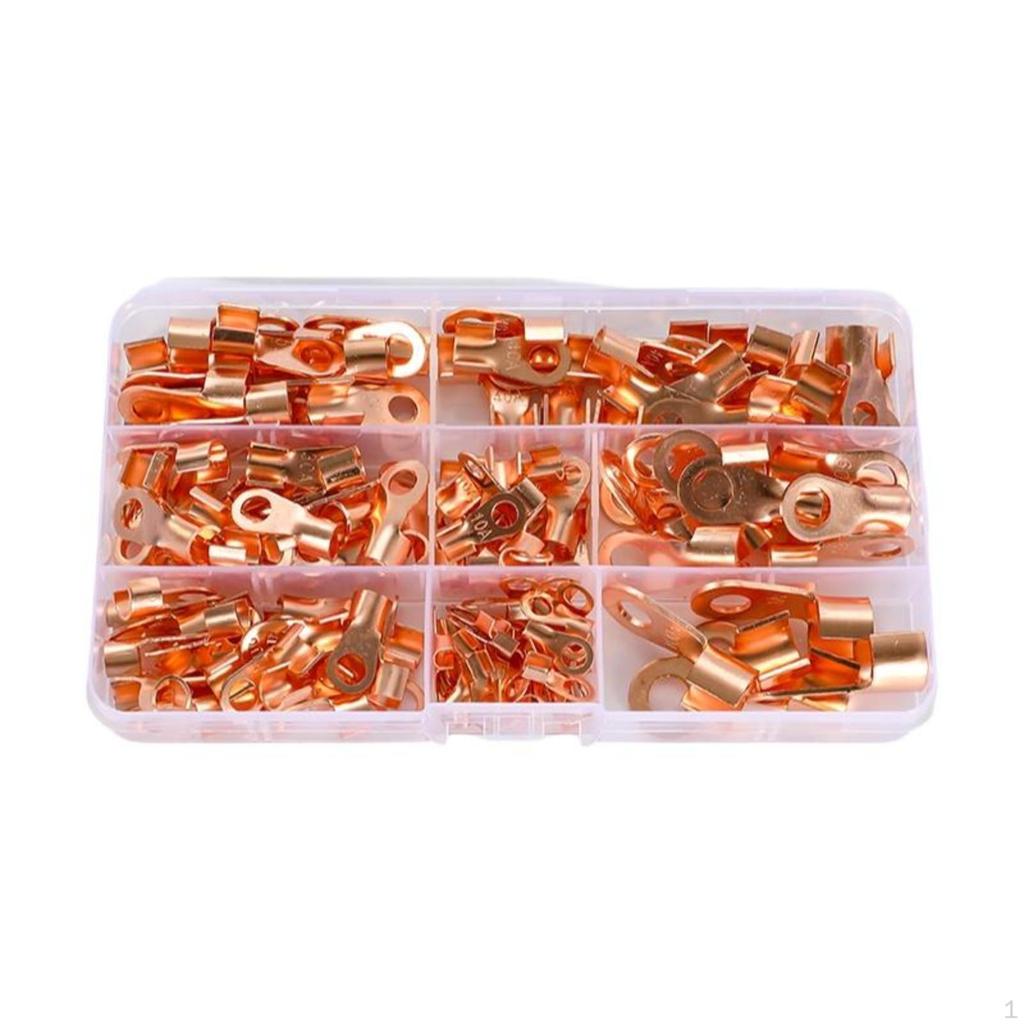 Copper OT OpenEnd Terminal, Thickened Crimp Lug, High Conductivity, sturdy Duty 5A 50pcs