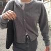 2025 A/W Women's Knit Cardigan: Round Neck, Long Sleeve, Loose Wool Pullover, Comfortable Solid Color Sweater