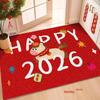 Year of the Horse Red Door Mat: Cartoon Style, Dirt-Resistant, Dust-Removing, Anti-Slip Entrance Mat