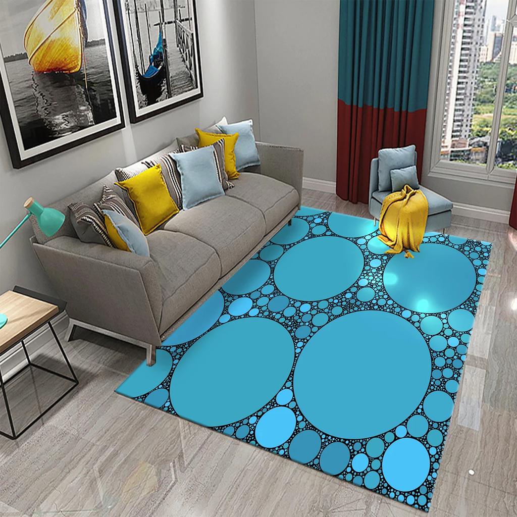 Colorful Lines Circle Geometry Texture Carpet for Bathroom Kitchen Entrance Doormats Anti-slip Rugs Bedroom Decor Floor Carpet
