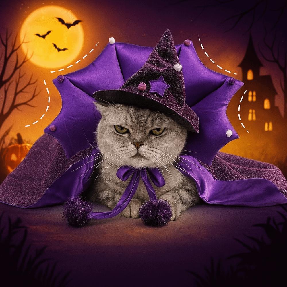 Cloth Pet Witch Cloak Soft Dog Witch Costume Funny Halloween Pet Cloak  Cat