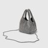 Fashion Rhinestone Small Bucket Bag for Women Sling Shoulder Crossbody Bag with Diagonal Chain Stylish Ladies Handbag