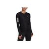 Adidas Over The Run Long Sleeve Tee With Classic Three Stripes And Thumbhole Women Tops Black H59272
