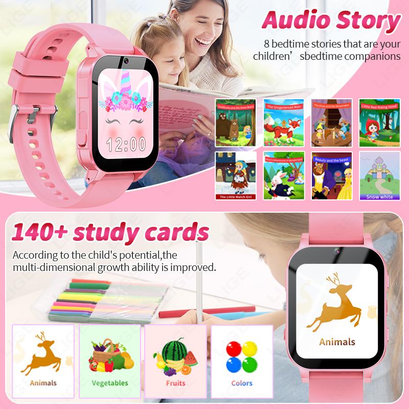 New Kid Camera Smart Watch LED Video Recording Study Cards Story Book Games Calories Student Child Smartwatch Boy Girl Gift