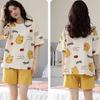 Cute Girly Summer Cartoon Winnie the Pooh Pajamas Women's Short-sleeved Shorts Crew Neck Suit Can Be Worn Outside Loungewear