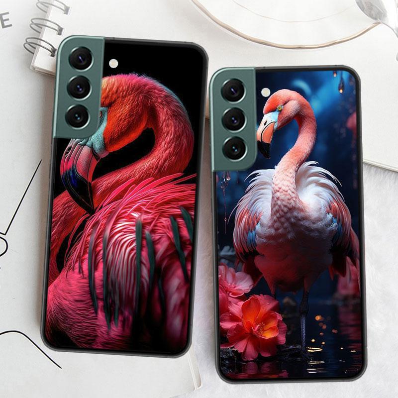 Flamingo Portrait Phone Case For Samsung Galaxy S22 S25 Ultra S21 S10 Plus S26 Edge S20 S23 S24 FE Cover Silicone Soft TPU C