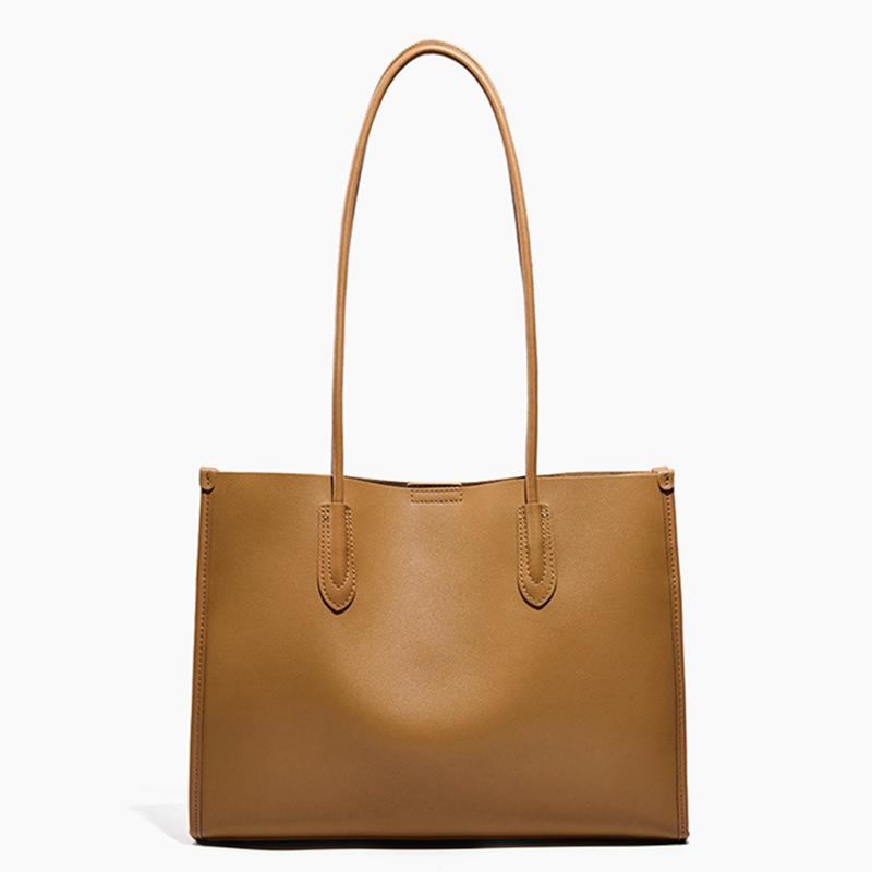 HIFASHION Minimalist Genuine Leather Large Women Tote Bags 2026 Large Capacity Casual Daily Shopping Office Shoulder Handbags