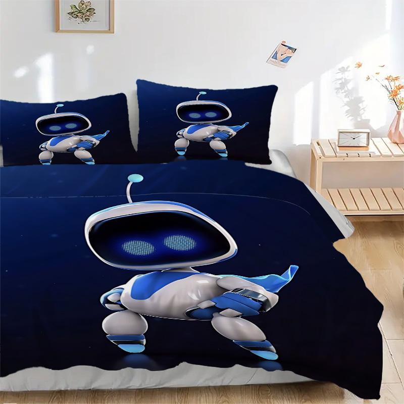 Space Adventure Robot Print 3Pcs Bedding Setduvet Cover With 2 Bedropillowcase Home Birthday Gift