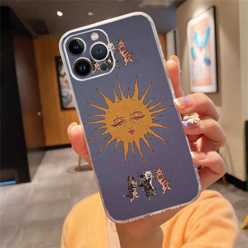 

Phone Case For iPhone 17 Pro Max Air 16 15 14 13 Pro Max 15 16 Pro 15Plus Moon Cat Silicone Cover iphone 16