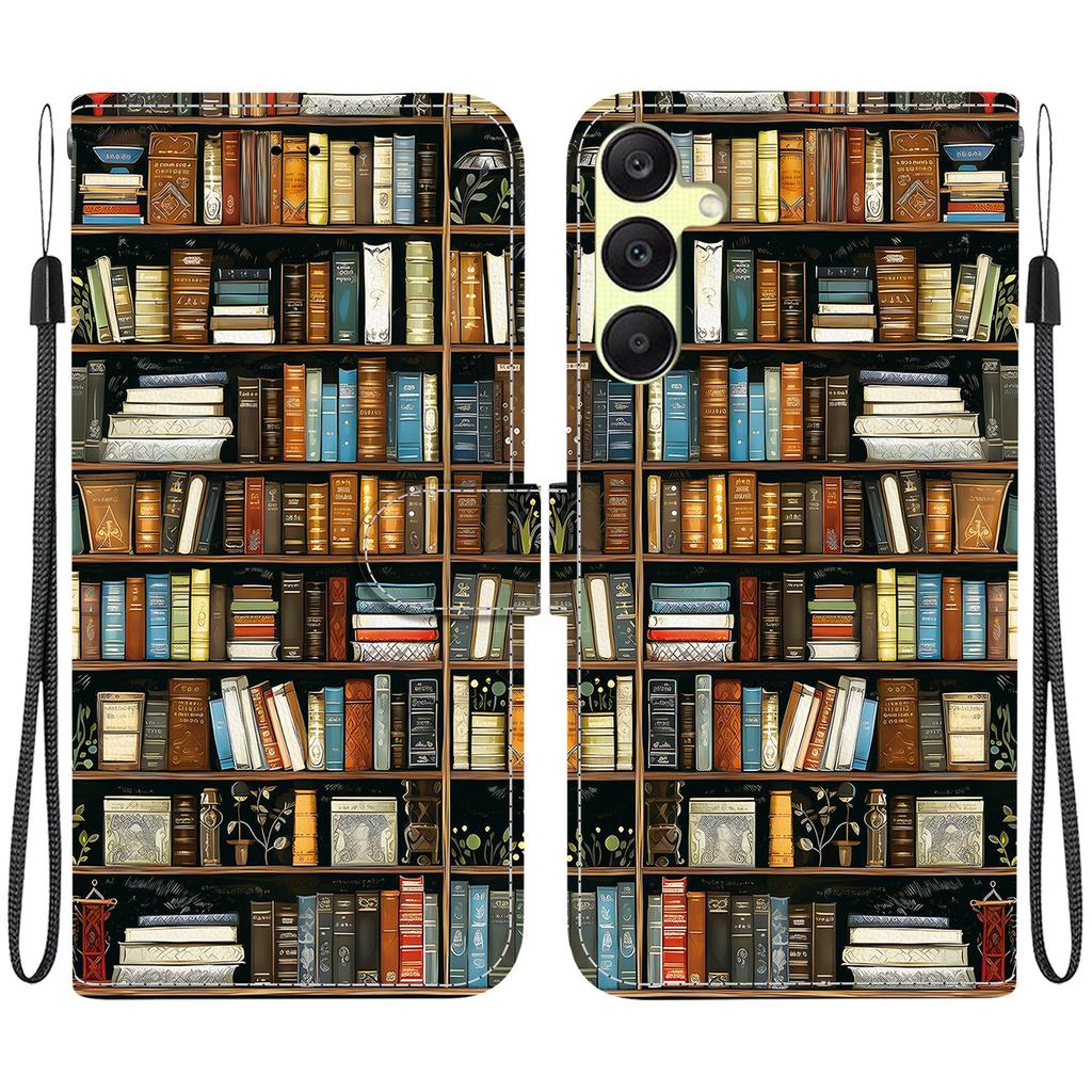 Handmade PU Leather Flip Case for Samsung Galaxy A25 (SM-A256E/A256B)- Anti-Slip Shockproof Cover with Wrist Strap & Heart/Rose Cat Designs