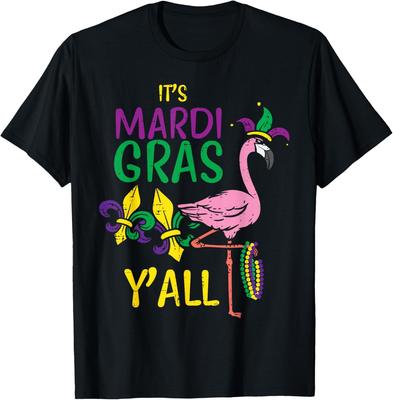 Its Mardi Gras Yall Flamingo Louisiana Mardi Gras Women Kids T-Shirt