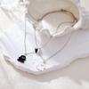 Charming Black And White Ghost Necklace For Kids With Heart Shape Design And Magnetic Clasp