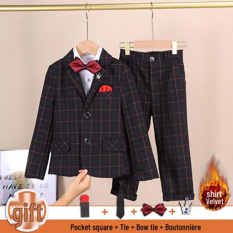 Boys' Formal Suit Set: Page Boy, Piano Performance, Medium & Large Sizes, Handsome Spring/Autumn Jacket