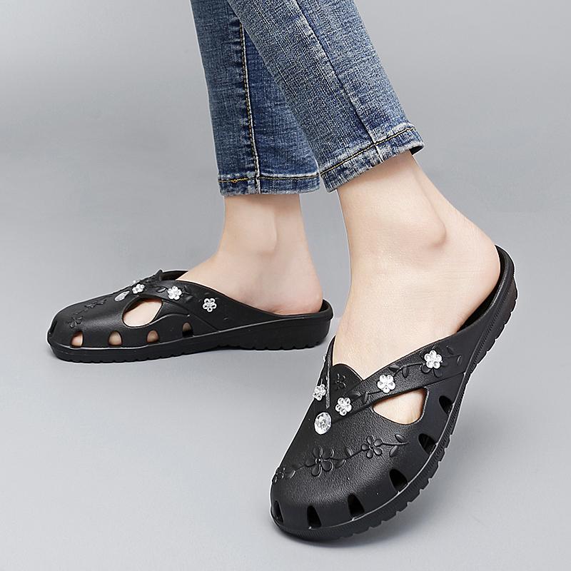 Slippers Women Breathable Outdoor Platform Women Jelly Slippers Indoor House Beach Roma Hole Shoes In Summer Zapatos De Mujer