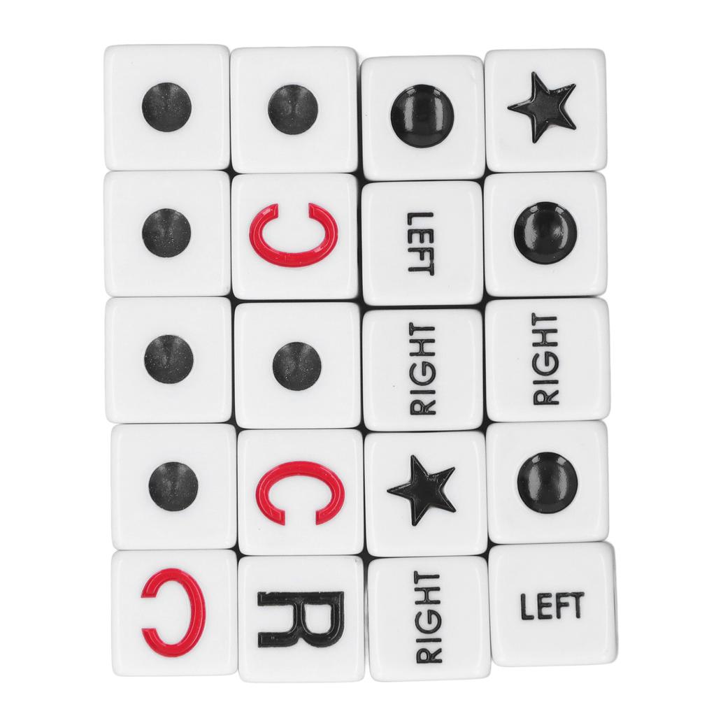 20pcs Left Right Center Dice Plastic Funny Portable Interactive Playing Game Dice for Party Travel