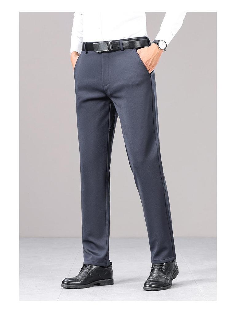 Autumn & Winter Men's Wool Business Trousers: Versatile Stretch Dress Pants for Work, Commute, or Casual Wear