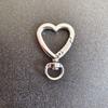 Silver Zinc Alloy Lobster Clasp Keychain with Heart Pendant