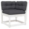 Vidaxl Garden Corner Seat With Cushions, White, 73X73X78 Cm