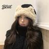 Cold Weather Hat Cat Ear Sherpa Fleece for Women Windproof Winter Protection Women Plush Hat Thick Warm Fuzzy Skull Cap Outdoor Cycling