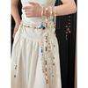 Women's Ethnic Cashew Flower Silk Scarf Belt - Retro Decorative Waist Chain Accessory