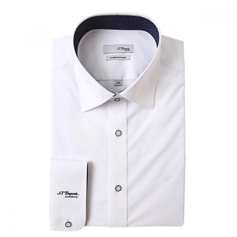 S.t. Dupont Long Sleeve Slim Fit Stretch White Shirt Se5fm22ls925swh 95