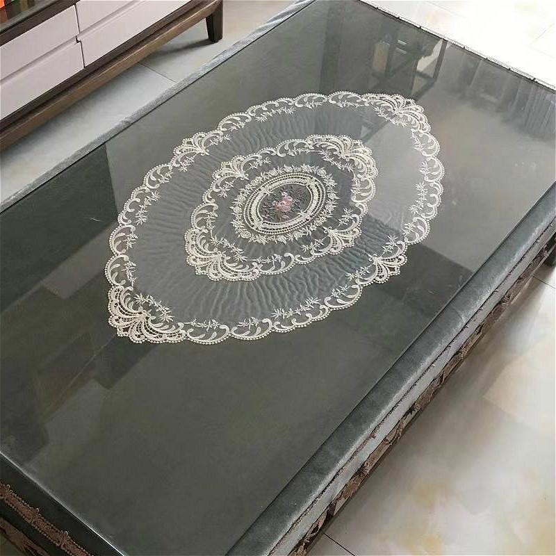 European Transparent Lace Oval Tablecloth Living Room Study Bedroom Coffee Table Cloth Hotel Villa Banquet Party Decoration