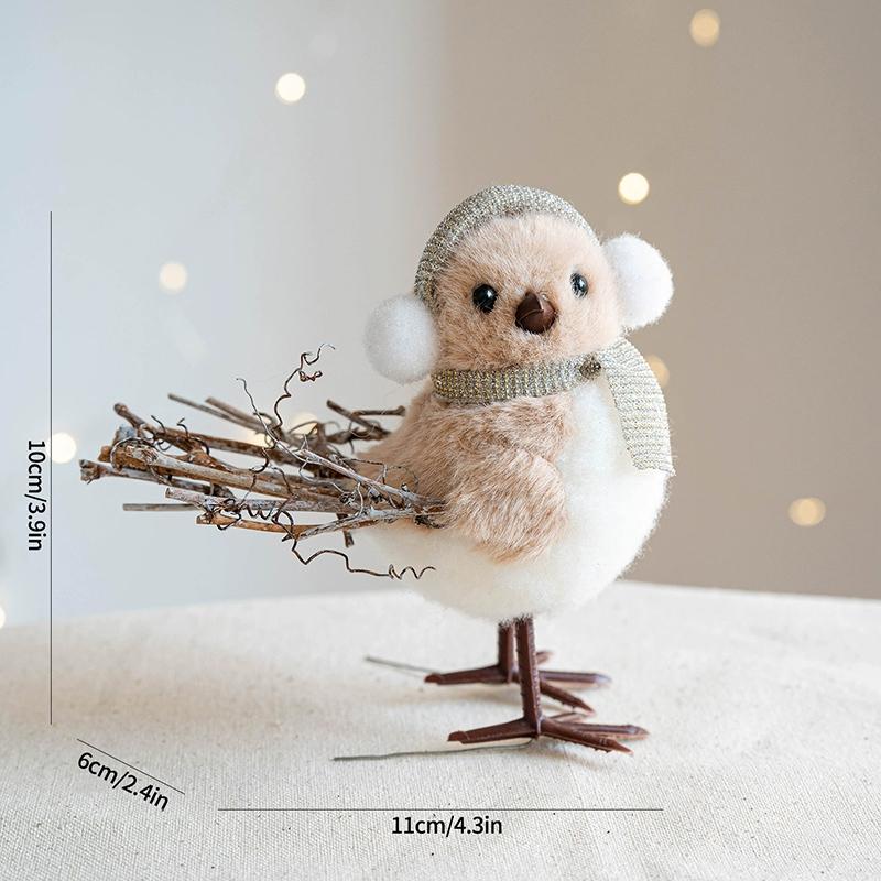 Cute Christmas Birds With Hat Scarf Christmas Decorations Xmas Tree Hanging Pendant Girl Angel Doll Navidad New Year Gifts Natal