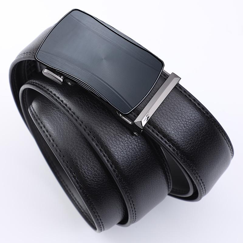 Men's Trousers Trendy Men's Automatic Buckle Leather Trousers Belt Business Casual Young and Middle Aged Belt Men