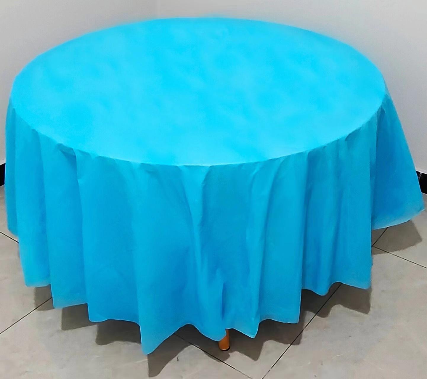 

Disposable Round Solid Color Table Cloth Round Plastic Tablecloths Colorful Round Table Covers for Fiesta Home Party Decorations 1pcs синий