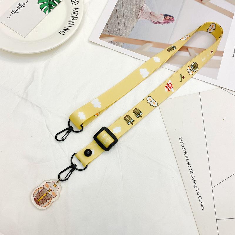 Cartoon Oblique Span Lanyard Mobile Phone Strap Camera Certificate Diy Mask Rope Keychain Lanyard Adjustable Oblique Span Belt with tags